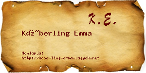 Köberling Emma névjegykártya